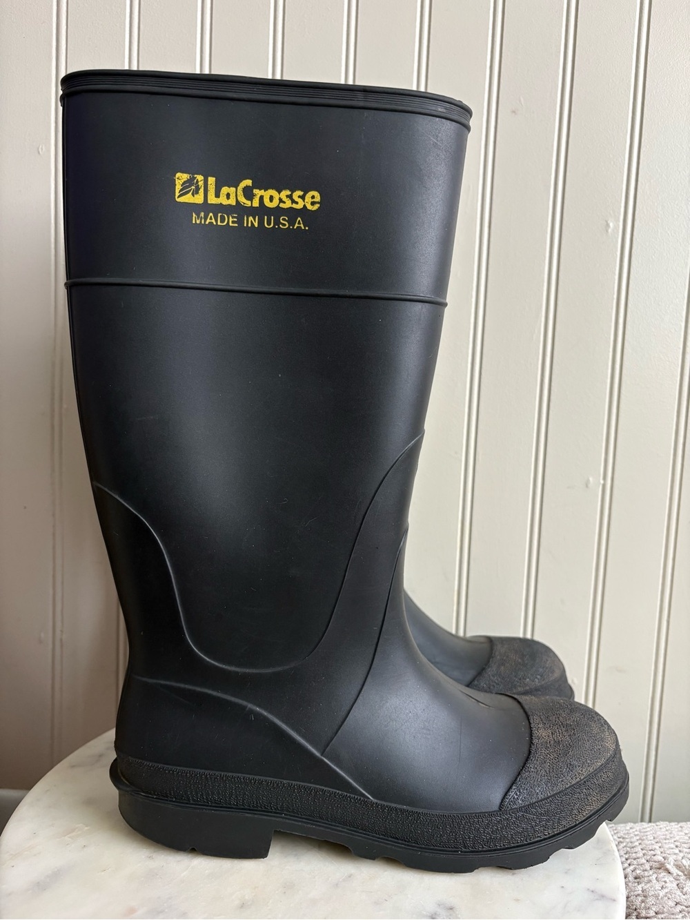 Lacrosse Rubber Rain Boots Men’s 8 Black Classic Outdoor Fishing Waterproof